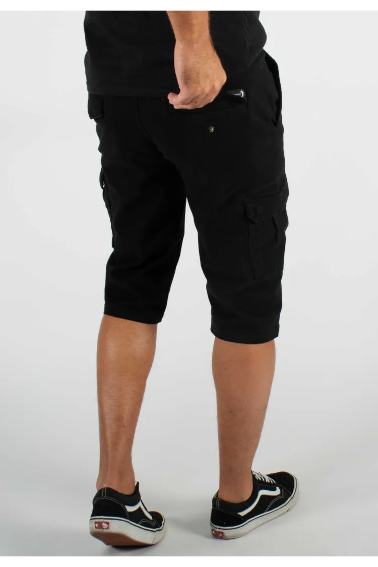 Short cargo mi-long noir