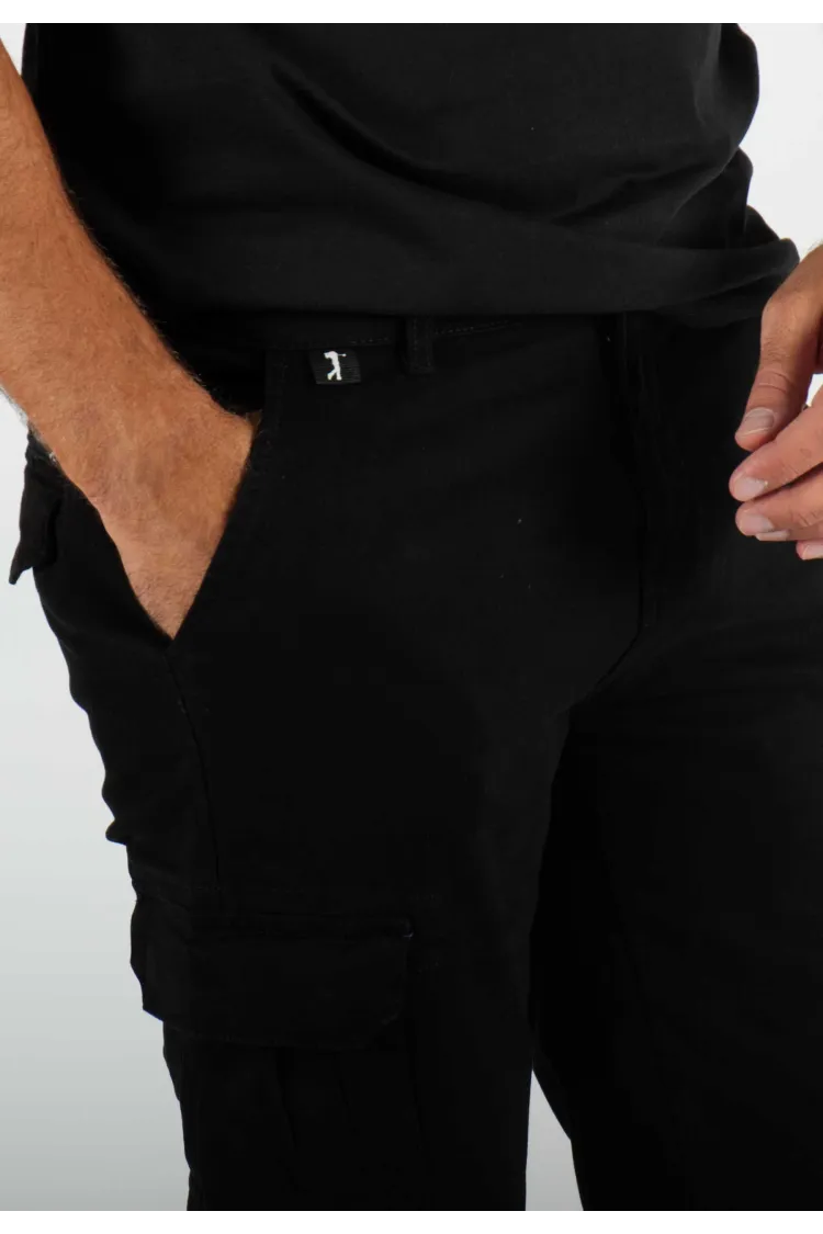 Short cargo mi-long noir