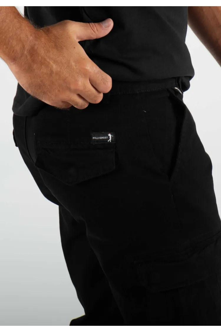 Short cargo mi-long noir