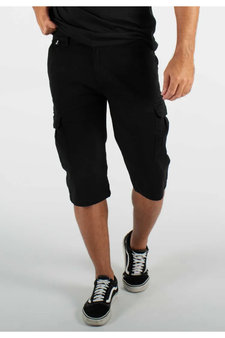 Short cargo mi-long noir