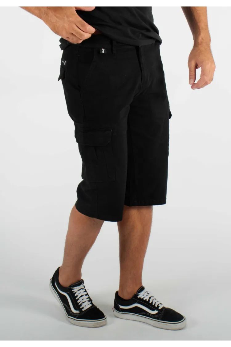 Short cargo mi-long noir