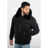 Blouson Homme Hiver Noir avec Col en Fourrure noir – Style Élégant et Confort Thermique