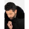 Blouson Homme Hiver Noir avec Col en Fourrure noir – Style Élégant et Confort Thermique