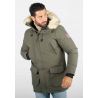 Parka Homme Hiver Vert Kaki avec Capuche Fourrée – Protection Optimale Contre le Froid