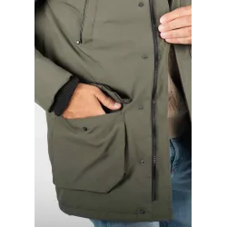 Parka Homme Hiver Vert Kaki avec Capuche Fourrée – Protection Optimale Contre le Froid