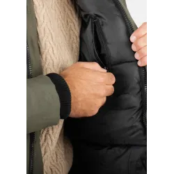 Parka Homme Hiver Vert Kaki avec Capuche Fourrée – Protection Optimale Contre le Froid