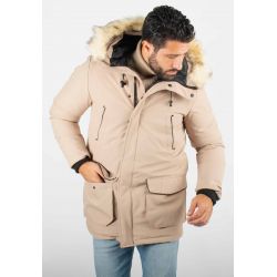 Parka Homme Hiver Beige...