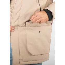 Parka Homme Hiver Beige avec Capuche en Fourrure – Élégance et Chaleur pour les Jours Froids