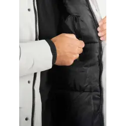 Parka Homme Hiver Grise avec Capuche en Fourrure noire – Élégance et Chaleur pour les Jours Froids