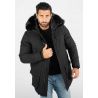 Parka noir Homme à Capuche avec Fourrure Synthétique noire – Élégance et Confort pour l'Hiver