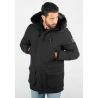 Parka noir Homme à Capuche avec Fourrure Synthétique noire – Élégance et Confort pour l'Hiver