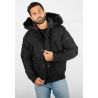 Blouson d'Hiver Homme avec Capuche en Fourrure noire – Look Moderne et Isolation Thermique