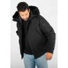 Blouson d'Hiver Homme avec Capuche en Fourrure noire – Look Moderne et Isolation Thermique