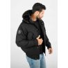 Blouson d'Hiver Homme avec Capuche en Fourrure noire – Look Moderne et Isolation Thermique