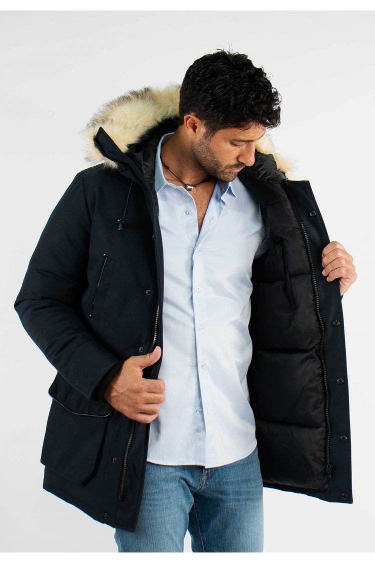 Doudoune parka longue navy