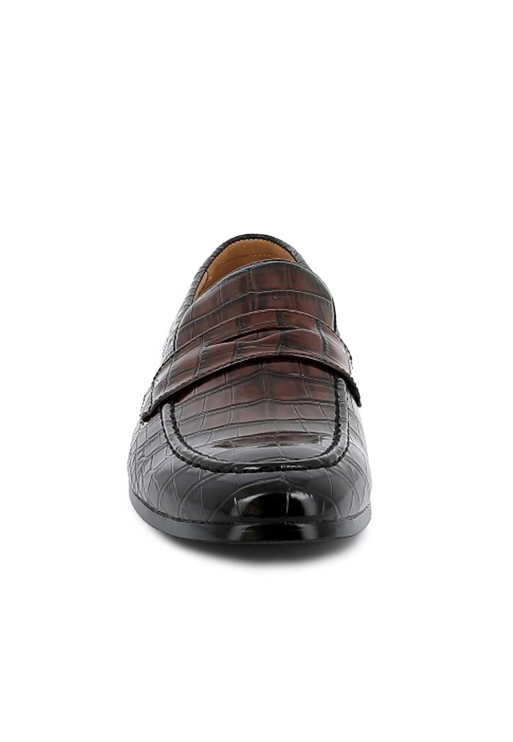 Mocassins UOMO en Similicuir Croco Marron