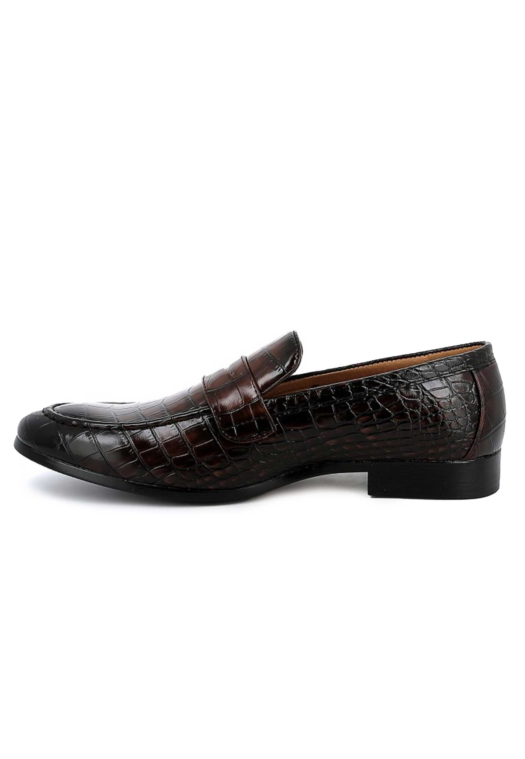 Mocassins UOMO en Similicuir Croco Marron