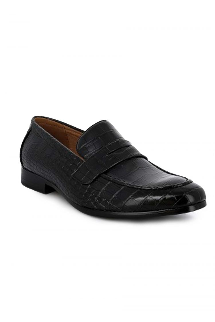 Mocassins UOMO en Similicuir Croco Noir