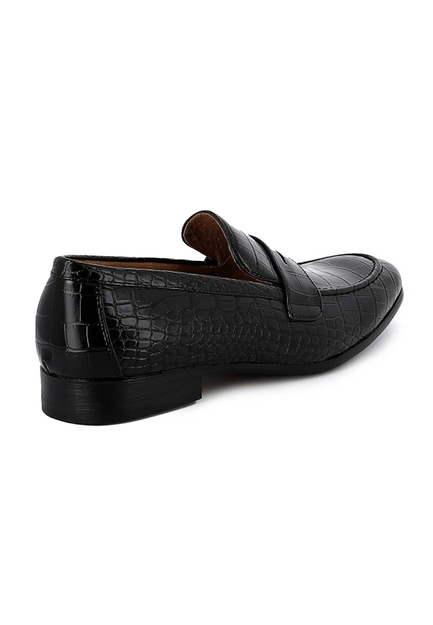 Mocassins UOMO en Similicuir Croco Noir