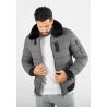 Blouson gris style bombers col fourré gris