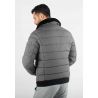 Blouson gris style bombers col fourré gris