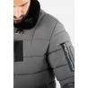 Blouson gris style bombers col fourré gris