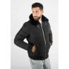 Blouson noir style bombers col fourré noir