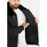 Blouson noir style bombers col fourré noir