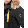 Parka noire ultra-fonctionnelle avec capuche fourrée