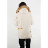 Parka beige ultra-fonctionnelle avec capuche fourrée