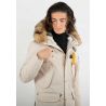 Parka beige ultra-fonctionnelle avec capuche fourrée