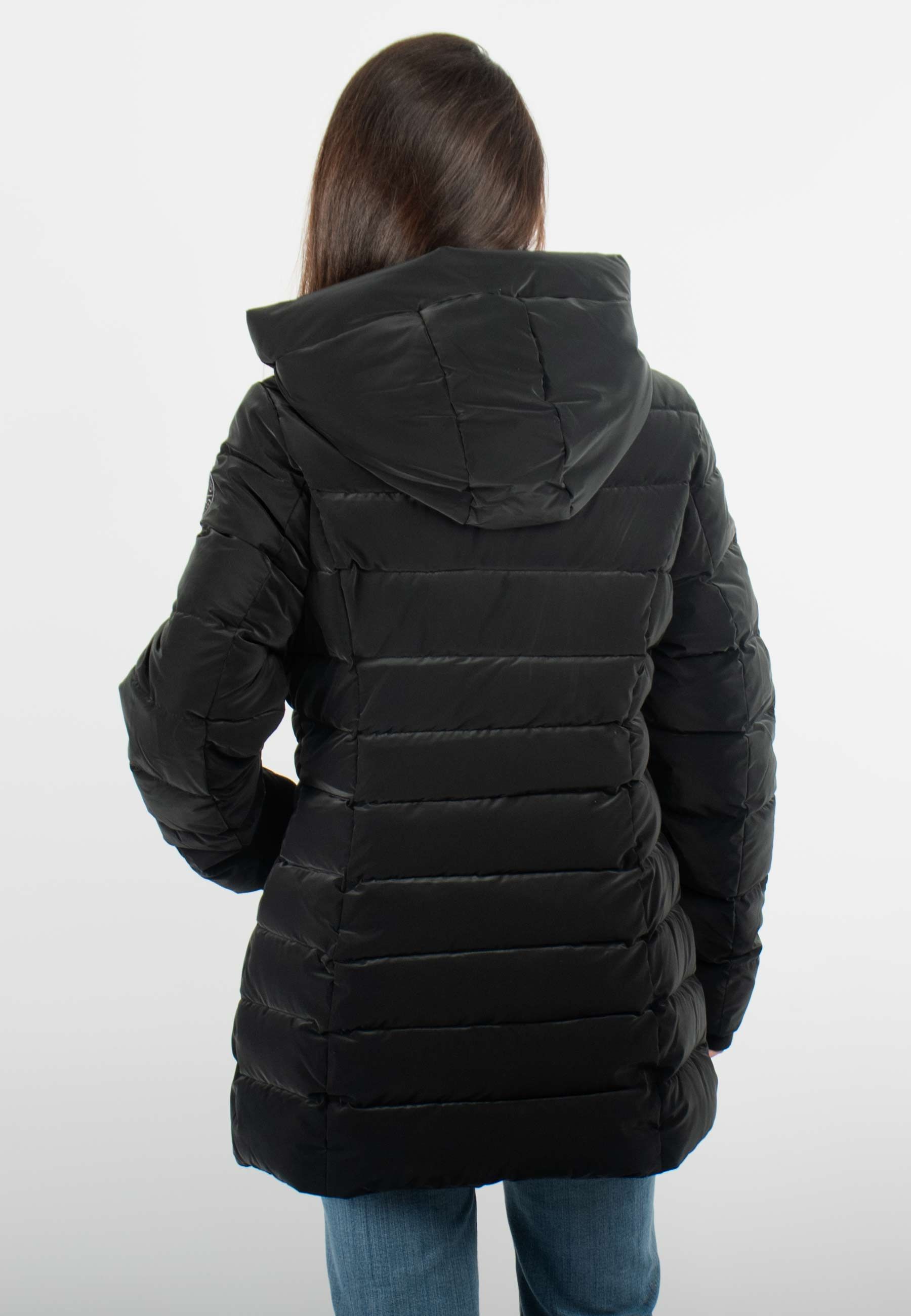 Blouson Femme Hiver Noir Mi-Long – Style Élégant et Confort Thermique