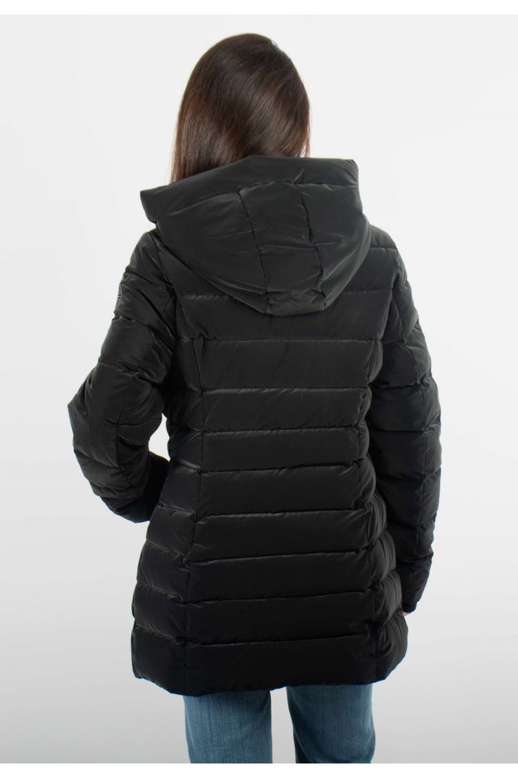 Blouson Femme Hiver Noir Mi-Long – Style Élégant et Confort Thermique