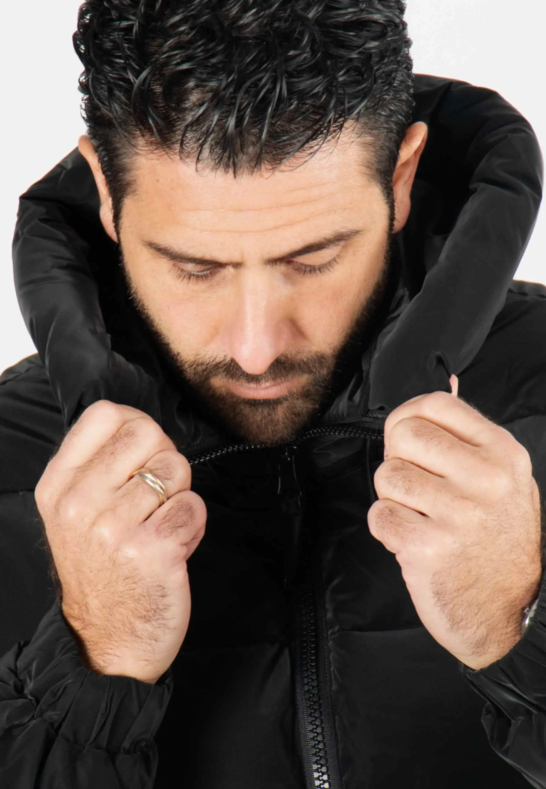 Doudoune matelassé d'hiver homme noir