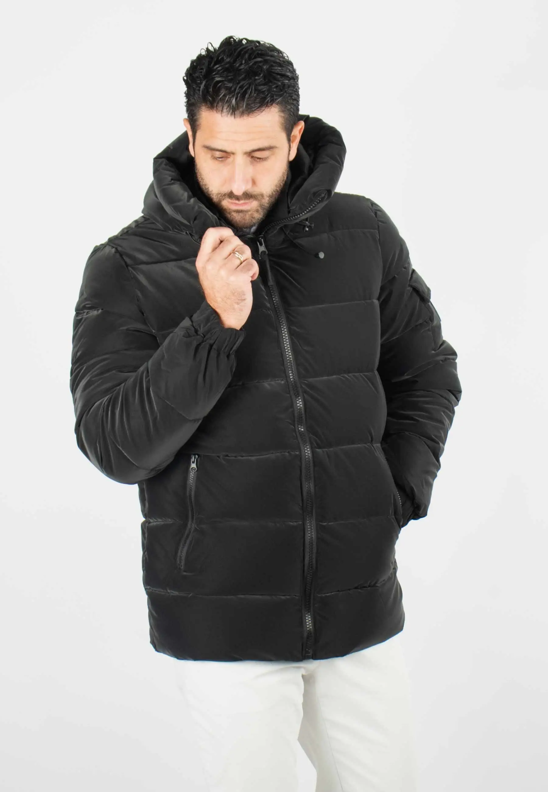 Doudoune matelassé d'hiver homme noir
