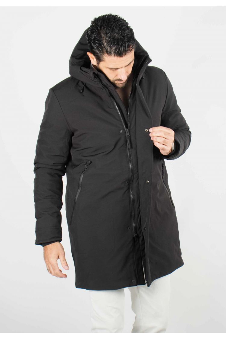 Doudoune noire à capuche