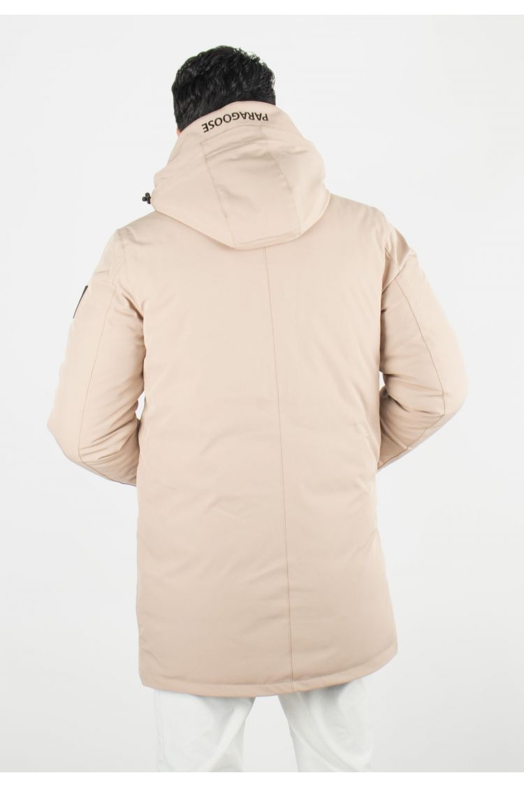 Doudoune beige à capuche