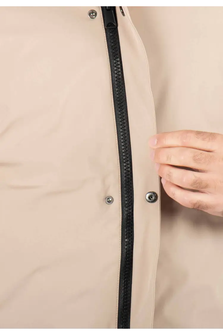 Doudoune beige à capuche