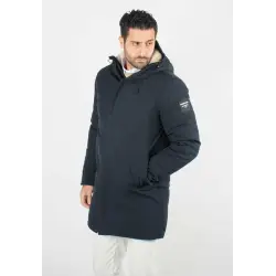 Doudoune navy a capuche moletonné homme