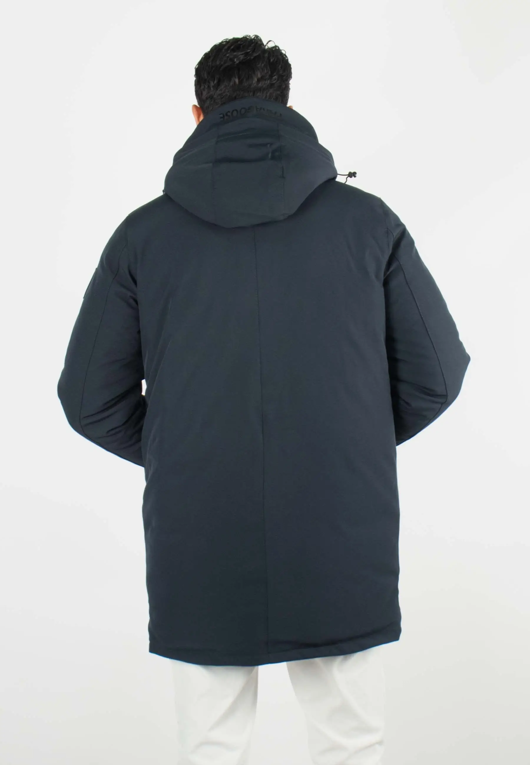 Doudoune navy a capuche moletonné homme