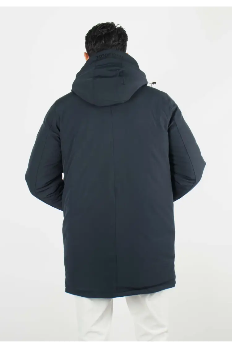 Doudoune navy a capuche moletonné homme