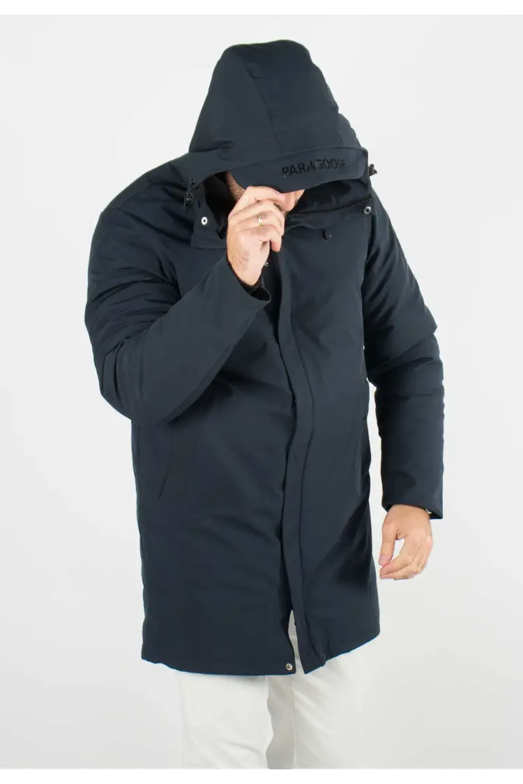 Doudoune navy a capuche moletonné homme