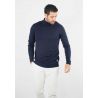 Pull homme col cheminée navy - Touché cachemire