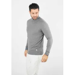 Pull homme col cheminée anthracite - Touché cachemire