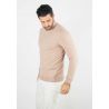 Pull homme col cheminée beige - Touché cachemire