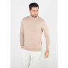 Pull homme col cheminée beige - Touché cachemire