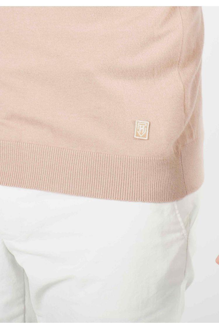 Pull homme col cheminée beige - Touché cachemire