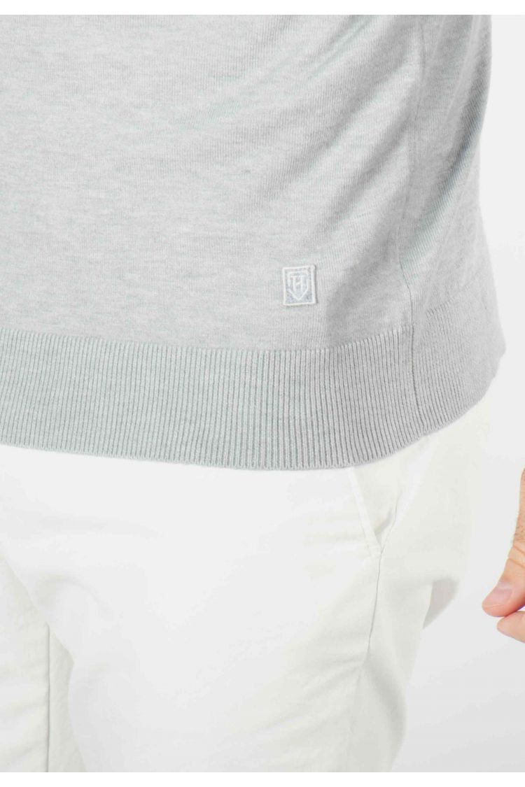 Pull homme col cheminée gris - Touché cachemire