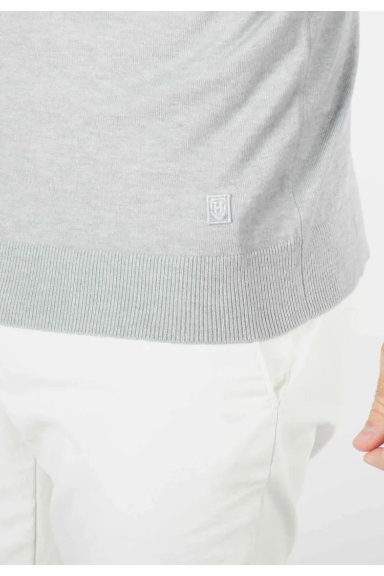Pull homme col cheminée gris - Touché cachemire