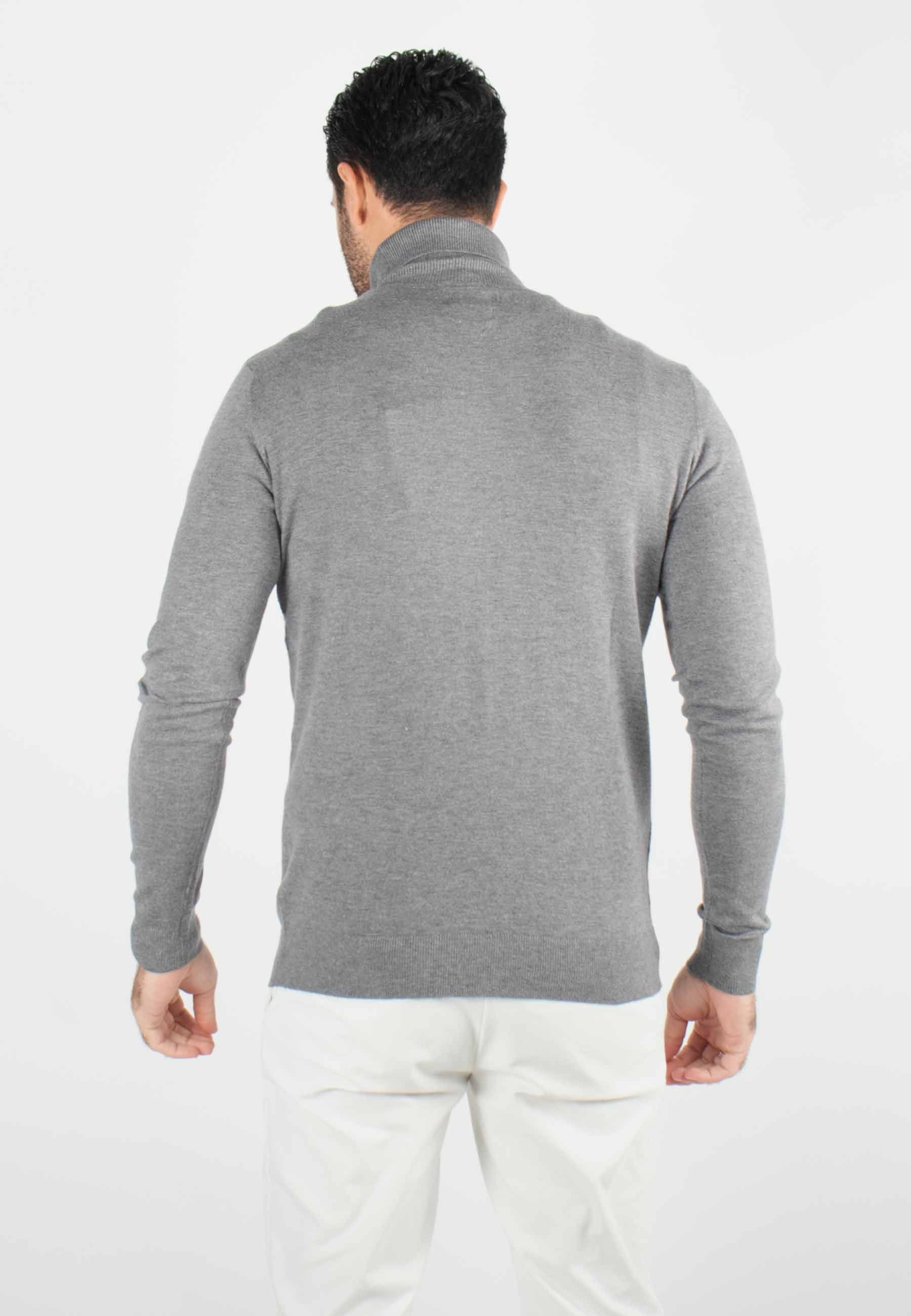 Pull homme col roulé anthracite - Touché cachemire